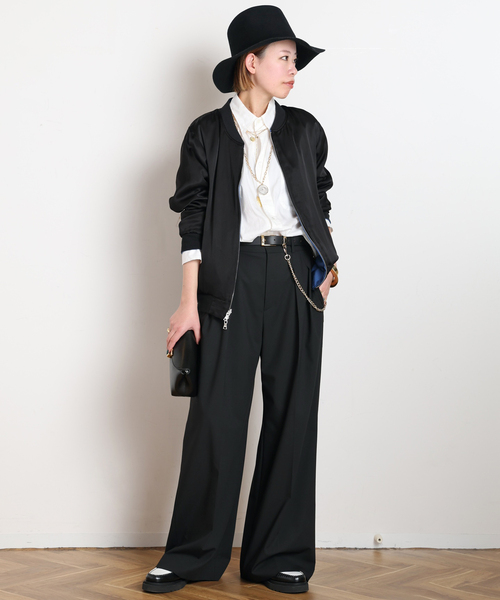 AP STUDIO(エーピーストゥディオ)の「Viatore High-waisted Pants(スラックス・レディース・ブラック/チャコールグレー・36/34/40/38)」の17枚目の写真