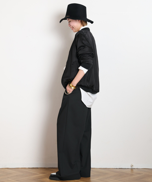 AP STUDIO(エーピーストゥディオ)の「Viatore High-waisted Pants(スラックス・レディース・ブラック/チャコールグレー・36/34/40/38)」の18枚目の写真