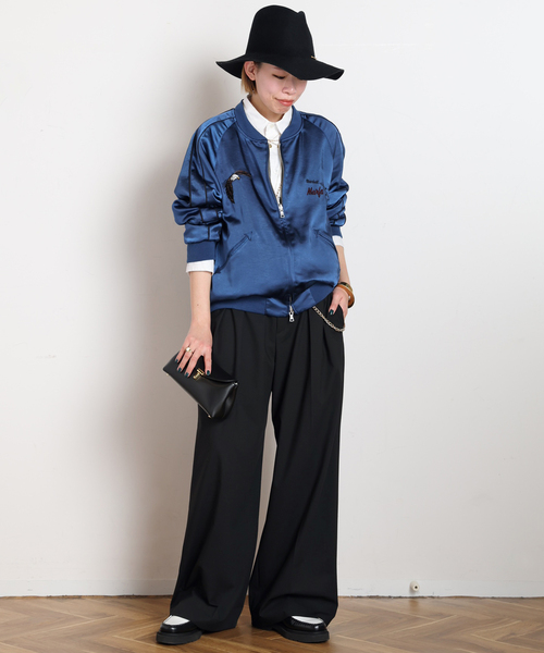 AP STUDIO(エーピーストゥディオ)の「Viatore High-waisted Pants(スラックス・レディース・ブラック/チャコールグレー・36/34/40/38)」の20枚目の写真