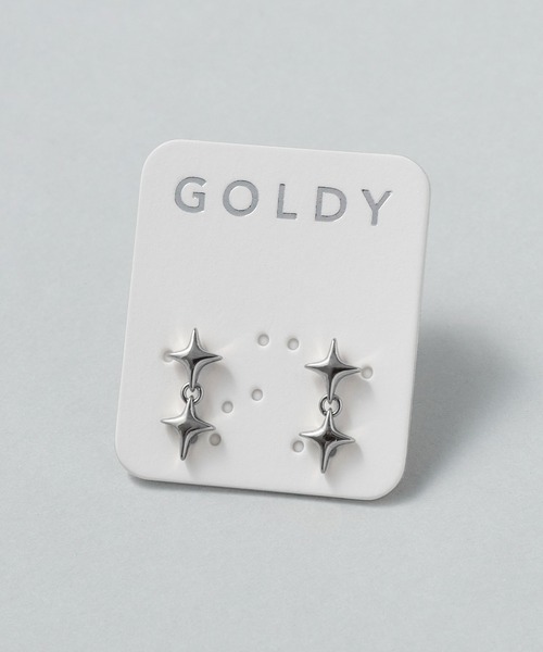 GOLDY(ゴールディ)の「ダブル トィンクル ピアス(ピアス(両耳用)・レディース・シルバー/ゴールド/シルバー×ゴールド・FREE)」の4枚目の写真