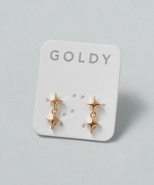 GOLDY(ゴールディ)の「ダブル トィンクル ピアス(ピアス(両耳用)・レディース・シルバー/ゴールド/シルバー×ゴールド・FREE)」の5枚目の写真
