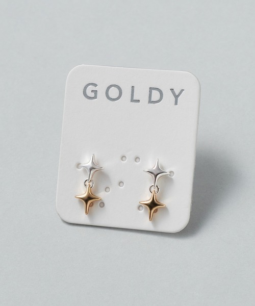 GOLDY(ゴールディ)の「ダブル トィンクル ピアス(ピアス(両耳用)・レディース・シルバー/ゴールド/シルバー×ゴールド・FREE)」の6枚目の写真