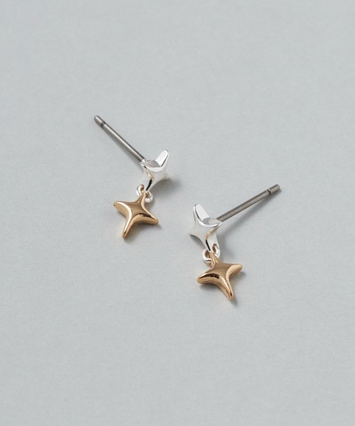 GOLDY(ゴールディ)の「ダブル トィンクル ピアス(ピアス(両耳用)・レディース・シルバー/ゴールド/シルバー×ゴールド・FREE)」の9枚目の写真