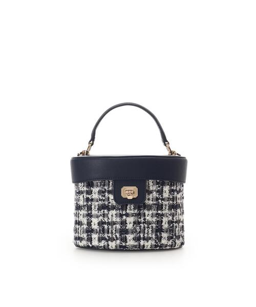 Samantha Thavasa(サマンサタバサ)の「オリジナル金具ツイード バニティバッグ(ハンドバッグ・レディース・ネイビー/ピンク・FREE)」の2枚目の写真