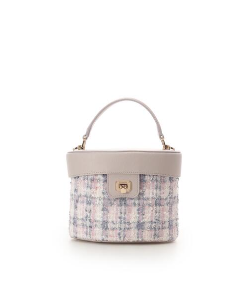 Samantha Thavasa(サマンサタバサ)の「オリジナル金具ツイード バニティバッグ(ハンドバッグ・レディース・ネイビー/ピンク・FREE)」の1枚目の写真