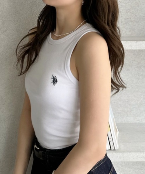 U.S. POLO ASSN.（ユーエスポロアッスン）の「【Ada.別注 U.S. POLO ASSN】アメスリ タンクトップ（タンクトップ・レディース・チャコール/ホワイト/ブラウン・FREE）」の7枚目の写真