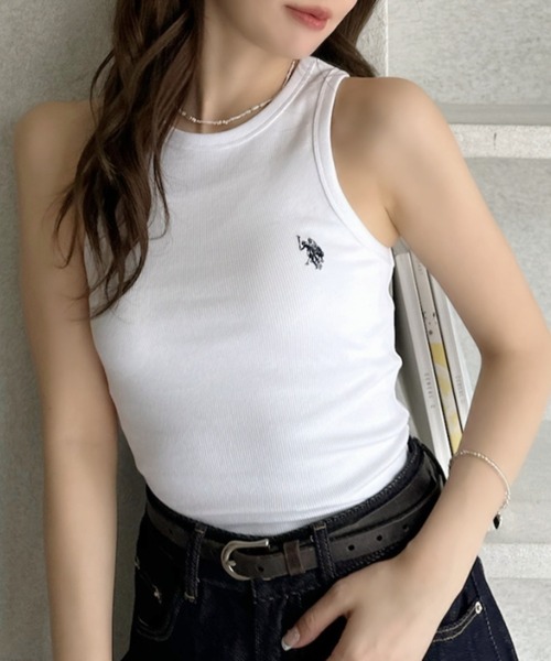 U.S. POLO ASSN.（ユーエスポロアッスン）の「【Ada.別注 U.S. POLO ASSN】アメスリ タンクトップ（タンクトップ・レディース・チャコール/ホワイト/ブラウン・FREE）」の19枚目の写真
