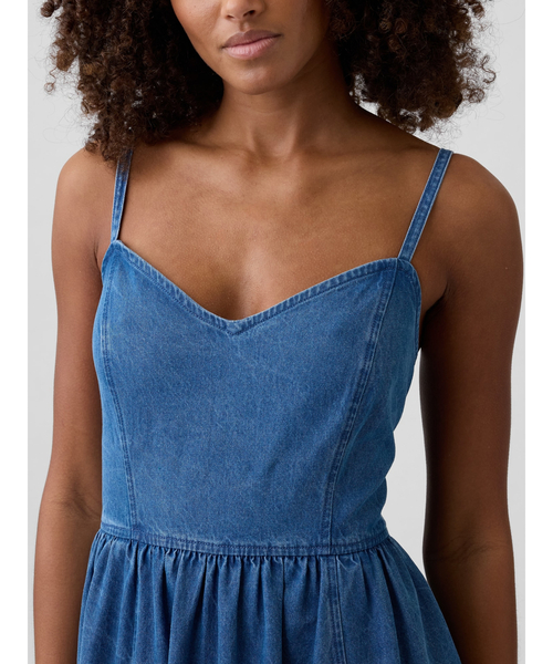 GAP(ギャップ)の「スイートハート ミディワンピース(ワンピース・レディース・インディゴブルー/ブルー・L/XS/S/M/XXS)」の6枚目の写真