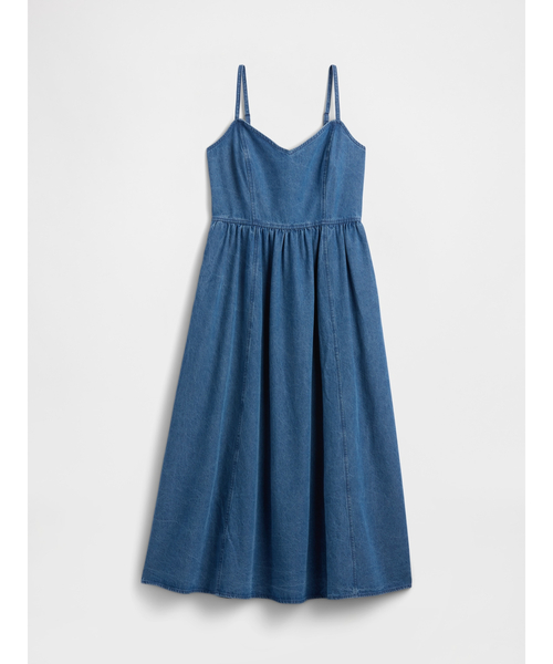 GAP(ギャップ)の「スイートハート ミディワンピース(ワンピース・レディース・インディゴブルー/ブルー・L/XS/S/M/XXS)」の8枚目の写真