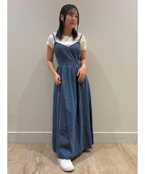 GAP(ギャップ)の「スイートハート ミディワンピース(ワンピース・レディース・インディゴブルー/ブルー・L/XS/S/M/XXS)」の3枚目の写真