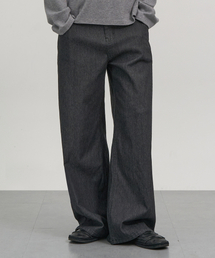 EXCONTAINER（エックスコンテナ）の「ローフェイドワイドデニムパンツ (WASHED BLACK)（デニムパンツ）」