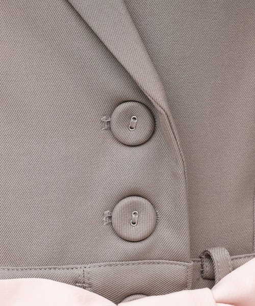 ROYAL PARTY（ロイヤルパーティー）の「【丈が選べる】リボンベルト付ケープ風オールインワン（つなぎ/オールインワン・レディース・ブラック/グレー/オフホワイト・FREE/FS）」の4枚目の写真