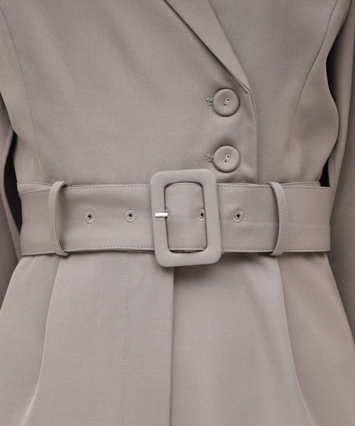 ROYAL PARTY（ロイヤルパーティー）の「【丈が選べる】リボンベルト付ケープ風オールインワン（つなぎ/オールインワン・レディース・ブラック/グレー/オフホワイト・FREE/FS）」の8枚目の写真