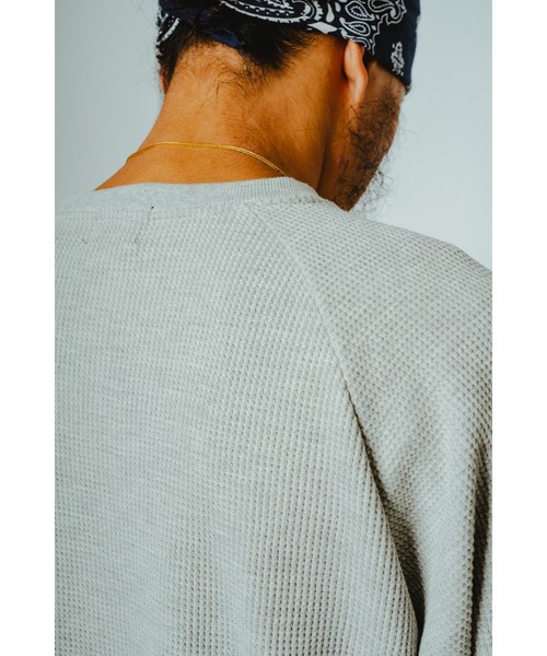 BIG MIKE（ビッグマイク）の「BIG MIKE ビッグマイク / サーマル ワッフル 7分袖 ラグランTシャツ サングラスポケット / 102618740（Tシャツ/カットソー・メンズ・ブラック/ナチュラル/杢グレー/グレイッシュブルー・MEDIUM/X-LARGE/LARGE）」の7枚目の写真