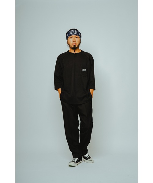BIG MIKE（ビッグマイク）の「BIG MIKE ビッグマイク / サーマル ワッフル 7分袖 ラグランTシャツ サングラスポケット / 102618740（Tシャツ/カットソー・メンズ・ブラック/ナチュラル/杢グレー/グレイッシュブルー・MEDIUM/X-LARGE/LARGE）」の8枚目の写真