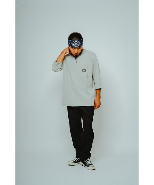 BIG MIKE（ビッグマイク）の「BIG MIKE ビッグマイク / サーマル ワッフル 7分袖 ラグランTシャツ サングラスポケット / 102618740（Tシャツ/カットソー・メンズ・ブラック/ナチュラル/杢グレー/グレイッシュブルー・MEDIUM/X-LARGE/LARGE）」の11枚目の写真