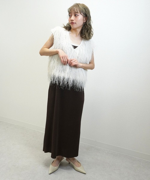 gossara（ゴサラ）の「サマーシャギーVネックベスト（ベスト・レディース・グレー/アイボリー/モカ・FREE）」の18枚目の写真