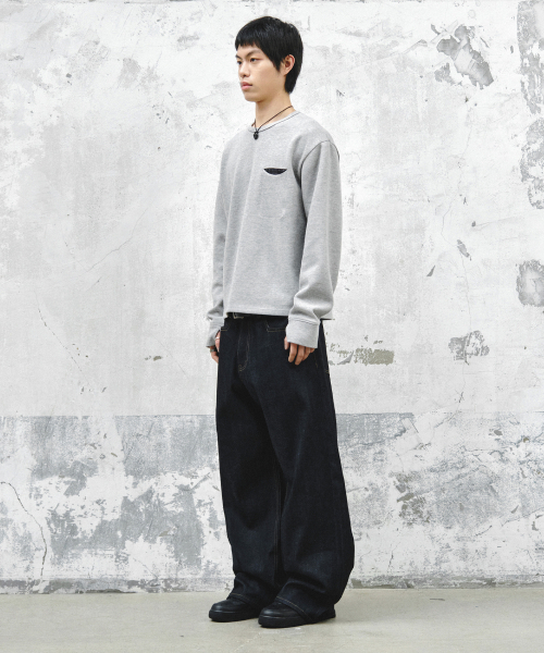 INTEMPOMOOD(インテンポムード)の「チェックインポケットロングスリーブ_グレー(Tシャツ/カットソー・メンズ・グレー・MEDIUM/LARGE)」の7枚目の写真