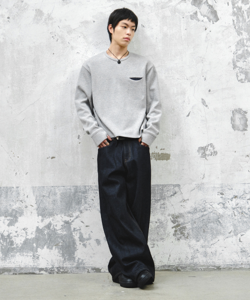 INTEMPOMOOD(インテンポムード)の「チェックインポケットロングスリーブ_グレー(Tシャツ/カットソー・メンズ・グレー・MEDIUM/LARGE)」の8枚目の写真