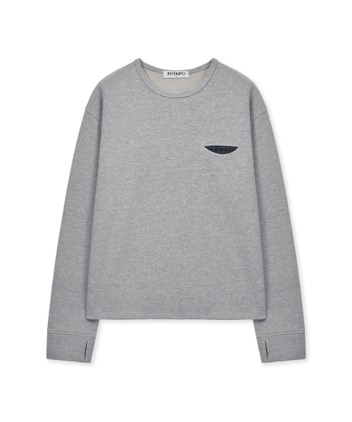 INTEMPOMOOD(インテンポムード)の「チェックインポケットロングスリーブ_グレー(Tシャツ/カットソー・メンズ・グレー・MEDIUM/LARGE)」の12枚目の写真