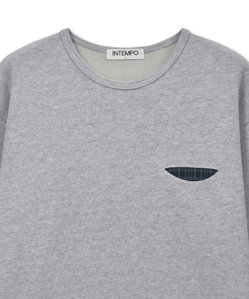 INTEMPOMOOD(インテンポムード)の「チェックインポケットロングスリーブ_グレー(Tシャツ/カットソー・メンズ・グレー・MEDIUM/LARGE)」の13枚目の写真