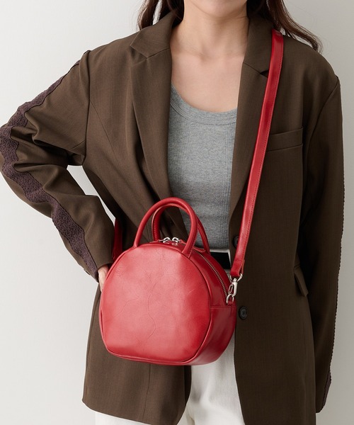 TIDEWAY(タイドウェイ)の「【TIDEWAY】ICY ROUND 2WAY BAG T3225(ショルダーバッグ・レディース・ブラック/ホワイト/レッド/グレイッシュベージュ・FREE)」の1枚目の写真