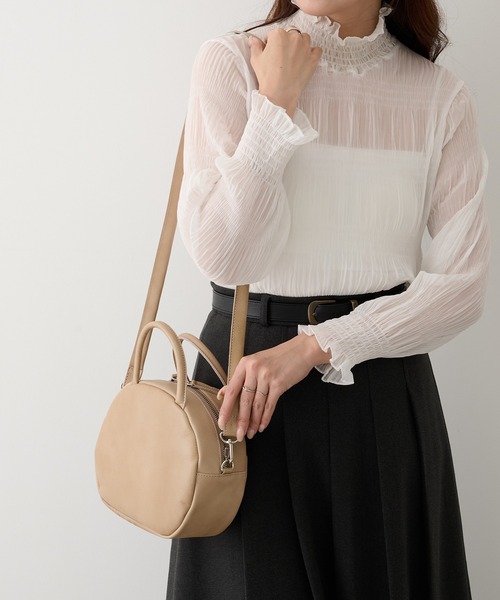 TIDEWAY(タイドウェイ)の「【TIDEWAY】ICY ROUND 2WAY BAG T3225(ショルダーバッグ・レディース・ブラック/ホワイト/レッド/グレイッシュベージュ・FREE)」の13枚目の写真