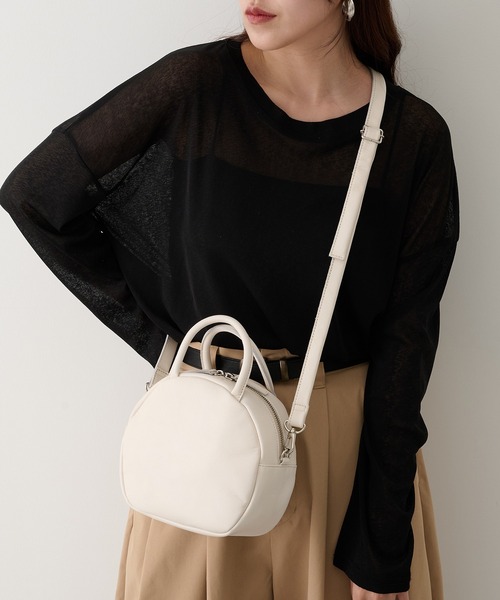 TIDEWAY(タイドウェイ)の「【TIDEWAY】ICY ROUND 2WAY BAG T3225(ショルダーバッグ・レディース・ブラック/ホワイト/レッド/グレイッシュベージュ・FREE)」の7枚目の写真