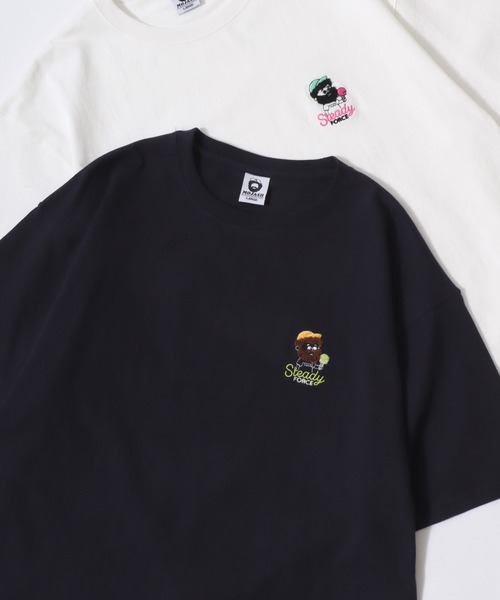 Lazar(ラザル)の「Beard Man Embroidery SS Tee/接触冷感 オーバーサイズ ヒゲオジサン ワンポイント刺繍 半袖Tシャツ/レディース メンズ(Tシャツ/カットソー・レディース・ネイビー/ホワイト系その他5/ブラック/ホワイト系その他4/ホワイト系その他2/ブラック系その他/グリーン/ピンク/ホワイト系その他3/ホワイト系その他/ホワイト/イエロー・L/M)」の1枚目の写真