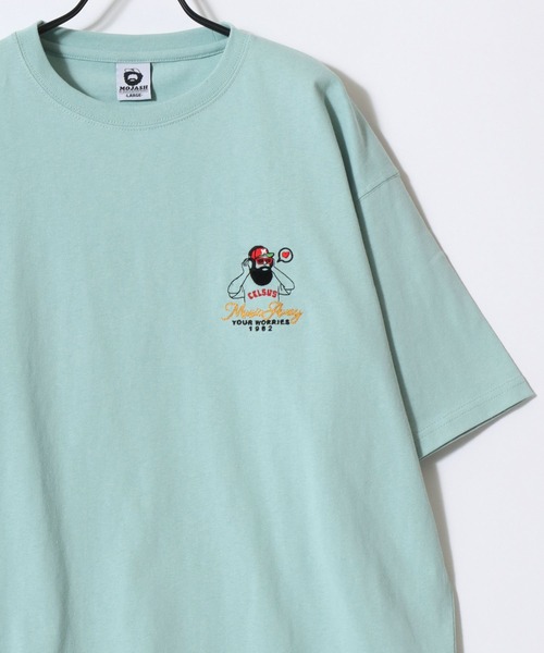 Lazar(ラザル)の「Beard Man Embroidery SS Tee/接触冷感 オーバーサイズ ヒゲオジサン ワンポイント刺繍 半袖Tシャツ/レディース メンズ(Tシャツ/カットソー・レディース・ネイビー/ホワイト系その他5/ブラック/ホワイト系その他4/ホワイト系その他2/ブラック系その他/グリーン/ピンク/ホワイト系その他3/ホワイト系その他/ホワイト/イエロー・L/M)」の20枚目の写真