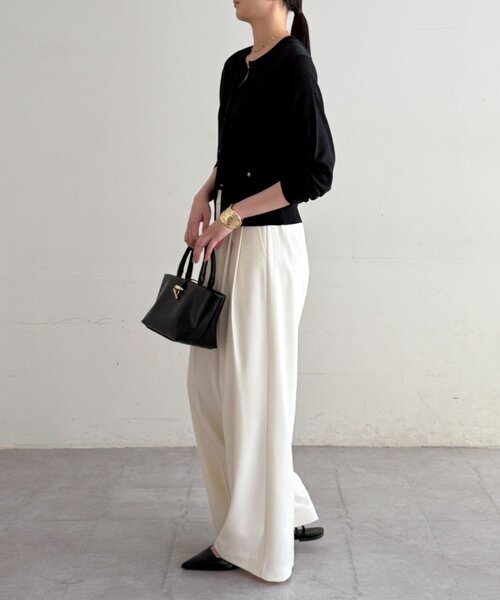 LOUNGEDRESS（ラウンジドレス）の「シルクニットカーデ（カーディガン/ボレロ・レディース・ブラック/キャメル/オレンジ・FREE）」の8枚目の写真