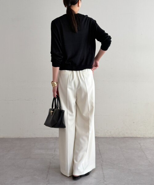 LOUNGEDRESS（ラウンジドレス）の「シルクニットカーデ（カーディガン/ボレロ・レディース・ブラック/キャメル/オレンジ・FREE）」の9枚目の写真