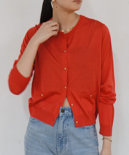 LOUNGEDRESS（ラウンジドレス）の「シルクニットカーデ（カーディガン/ボレロ・レディース・ブラック/キャメル/オレンジ・FREE）」の19枚目の写真