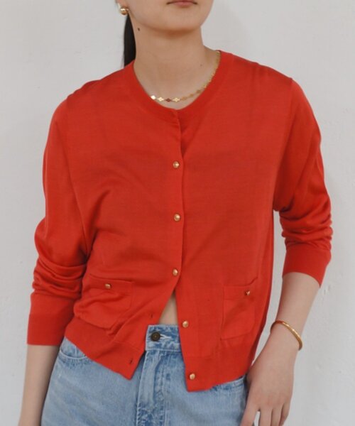 LOUNGEDRESS（ラウンジドレス）の「シルクニットカーデ（カーディガン/ボレロ・レディース・ブラック/キャメル/オレンジ・FREE）」の20枚目の写真