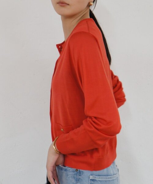 LOUNGEDRESS（ラウンジドレス）の「シルクニットカーデ（カーディガン/ボレロ・レディース・ブラック/キャメル/オレンジ・FREE）」の21枚目の写真