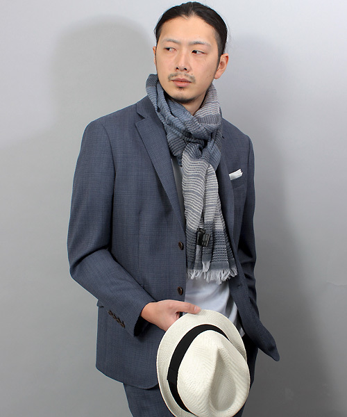 MEN'S BIGI（メンズビギ）の「セットアップジャケット/ストレッチ素材（スーツジャケット・メンズ・ブルー/グレー/ブルー系その他/ネイビー・LARGE/MEDIUM/SMALL/SS）」の3枚目の写真