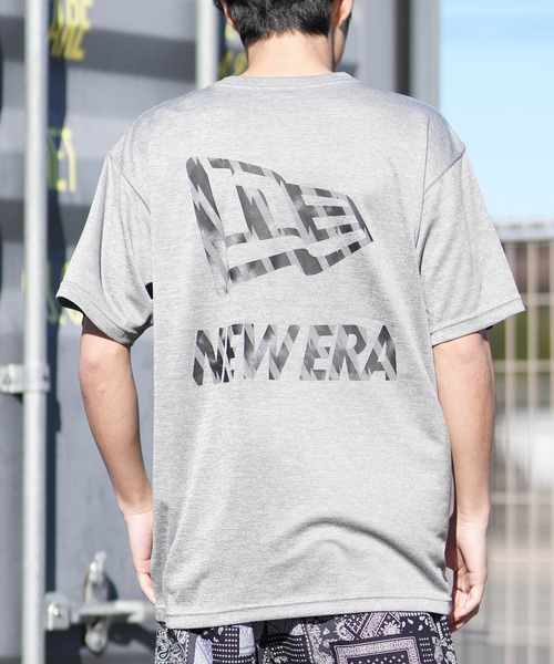 NEW ERA(ニューエラ)の「NEW ERA/ニューエラ 半袖 テックTシャツ タイダイ パターン Flag & Wordmark Logo 吸汗速乾 UVカット 抗菌(Tシャツ/カットソー・メンズ・ホワイト/グレー/ブラック・XXL/L/XL/M)」の3枚目の写真