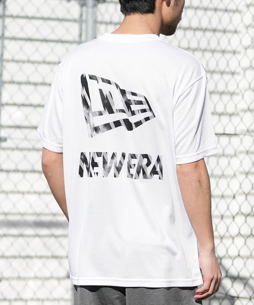 NEW ERA(ニューエラ)の「NEW ERA/ニューエラ 半袖 テックTシャツ タイダイ パターン Flag & Wordmark Logo 吸汗速乾 UVカット 抗菌(Tシャツ/カットソー・メンズ・ホワイト/グレー/ブラック・XXL/L/XL/M)」の2枚目の写真