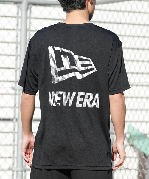 NEW ERA(ニューエラ)の「NEW ERA/ニューエラ 半袖 テックTシャツ タイダイ パターン Flag & Wordmark Logo 吸汗速乾 UVカット 抗菌(Tシャツ/カットソー・メンズ・ホワイト/グレー/ブラック・XXL/L/XL/M)」の1枚目の写真
