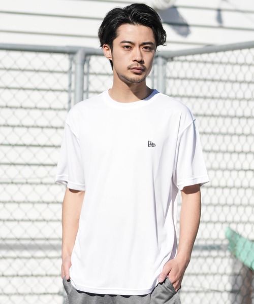 NEW ERA(ニューエラ)の「NEW ERA/ニューエラ 半袖 テックTシャツ タイダイ パターン Flag & Wordmark Logo 吸汗速乾 UVカット 抗菌(Tシャツ/カットソー・メンズ・ホワイト/グレー/ブラック・XXL/L/XL/M)」の5枚目の写真