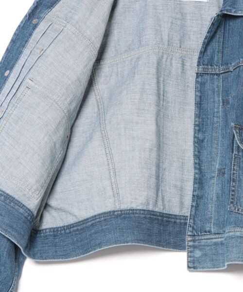 H.A.K（ハク）の「ドレープデニムボリュームスリーブGジャン（デニムジャケット・レディース・ネイビー/ブルー・FREE）」の4枚目の写真