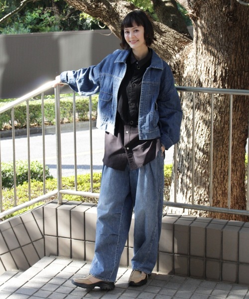 H.A.K（ハク）の「ドレープデニムボリュームスリーブGジャン（デニムジャケット・レディース・ネイビー/ブルー・FREE）」の7枚目の写真