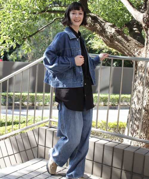 H.A.K（ハク）の「ドレープデニムボリュームスリーブGジャン（デニムジャケット・レディース・ネイビー/ブルー・FREE）」の8枚目の写真