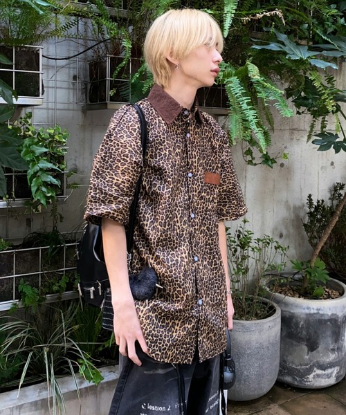 ¥36,300【RUSSELUNO/5】サスペンダーロングスリーブシャツ　豹柄 セール】【26年春夏新作】レオパードショートスリーブヒョウ柄シャツ