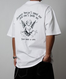 【NYS】エンジェル クロス オーバーサイズ プリント半袖Tシャツ
