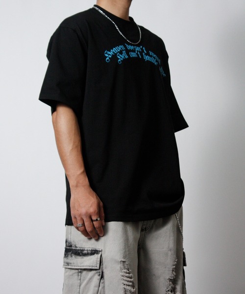 NYLAUS（ナイラス）の「【NYS】2026新作 エンジェル オールドイングリッシュ クロス プリント半袖Tシャツ バックプリントTシャツ（Tシャツ/カットソー・メンズ・ブラック/ホワイト/ブラック系その他・L/M）」の12枚目の写真