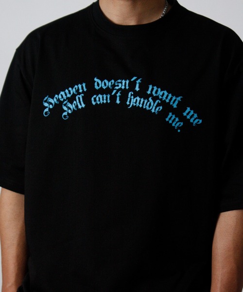 NYLAUS（ナイラス）の「【NYS】2026新作 エンジェル オールドイングリッシュ クロス プリント半袖Tシャツ バックプリントTシャツ（Tシャツ/カットソー・メンズ・ブラック/ホワイト/ブラック系その他・L/M）」の18枚目の写真