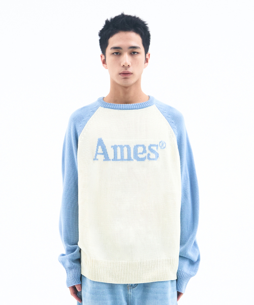 AMESWORLDWIDE(アメスワールドワイド)の「BASIC RAGLAN PULLOVER KNIT LIGHT BLUE(ニット/セーター・メンズ・その他・LARGE/MEDIUM/SMALL)」の5枚目の写真