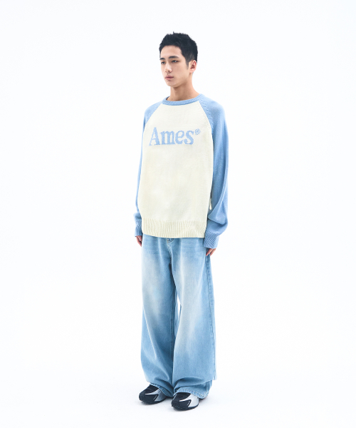 AMESWORLDWIDE(アメスワールドワイド)の「BASIC RAGLAN PULLOVER KNIT LIGHT BLUE(ニット/セーター・メンズ・その他・LARGE/MEDIUM/SMALL)」の10枚目の写真