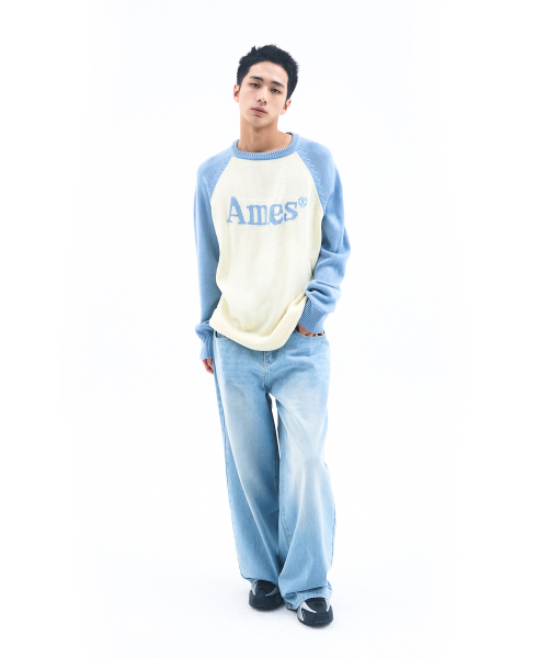 AMESWORLDWIDE(アメスワールドワイド)の「BASIC RAGLAN PULLOVER KNIT LIGHT BLUE(ニット/セーター・メンズ・その他・LARGE/MEDIUM/SMALL)」の11枚目の写真